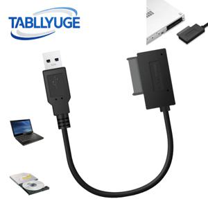 SATA to USB 2.0 어댑터 변환 케이블 7+6 13핀 슬림라인 SATA 어댑터 케이블 노트북 CD DVD ROM 광학 드라이브 호환