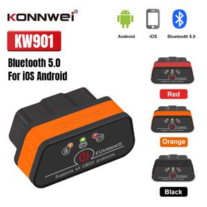 2026 신형 KONNWEI KW901 ELM327 V1.5 블루투스5.0 자동차 OBD2 스캐너 안드로이드/IOS 자동차 진단 도구 코드 리더 pk Vgate ICAR2