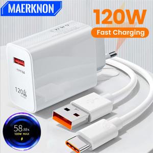 120W GaN USB 충전기 고속 충전 3.0 EU/US 플러그 휴대폰 충전 어댑터 C타입 케이블 아이폰 삼성 샤오미 화웨이 고속 충전기