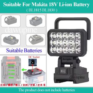 Makita 18V 리튬 이온 배터리 용 전동 공구 액세서리 15 비드 LED 작업 조명 비상 램프 손전등 토치 스포트라이트 BL1830