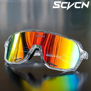 SCVCN 스포츠 UV400 MTB 변색 사이클링 안경 남성용 선글라스 산악 자전거 안경 고글