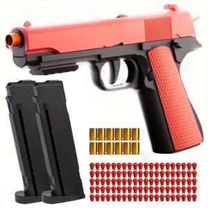 콜트 1911 쉘 소프트 총알 장난감 총, 완전 자동 권총 사격 게임, 남자아이 어린이 크리스마스 선물