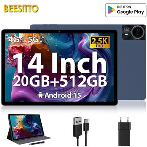 글로벌 대화면 14인치 태블릿 PC 안드로이드 15 태블릿 20+512GB 전화 통화 가능 BT 5G WiFi 13800mAh 교육용 악보용 패드