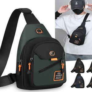 대용량 남성용 가슴 가방 방수 다기능 싱글 숄더 슬랜트 크로스바디 백 (배달 및 사이클링용)