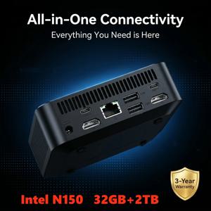LENO 미니 PC 인텔 알더레이크 N150 윈도우 11 와이파이 6 BT5.2 휴대용 데스크탑 다기능 올인원 머신 게이밍 컴퓨터