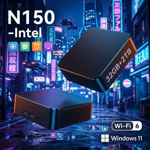 윈도우 11 프로 미니 PC, 인텔 트윈 레이크 N150 프로세서 16GB/32GB 램 256GB/512GB/1TB SSD Wi-Fi 6 블루투스 5.2 게이밍 컴퓨터