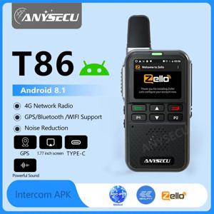 Anysecu T86 4G 네트워크 라디오 안드로이드 8.1 WIFI GPS LTE/WCDMA POC 무전기 젤로 또는 REAL-PTT 또는 신글로벌과 호환