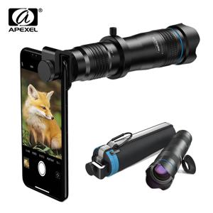 APEXEL 광학 전화 모바일 카메라 렌즈 36x 망원 망원경 렌즈 단안 + 셀카 삼각대, 아이폰 화웨이 모든 스마트 폰