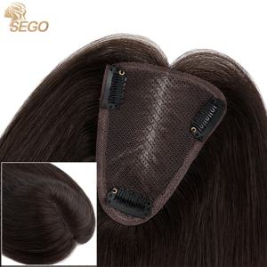 SEGO 8X10cm 천연 헤어 라인 레이스베이스 헤어 토퍼 가늘어지는 머리카락이있는 여성용 토퍼의 실제 인간 헤어 클립