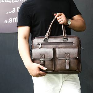 남성용 PU 가죽 서류 가방, 사무실 이그제큐티브 빈티지 토트 남성 핸드백, 노트북 14 숄더 비즈니스 메신저 Ita 가방, 여행 가방