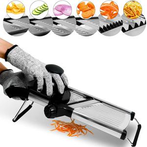 조절 가능한 만돌린 슬라이서, 스테인리스 스틸 야채 슬라이서, 감자, 토마토, 양파, 당근용 커터