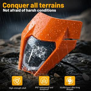 KTM EXC EXCF SX SXF XCF XCFW XCW 125 250 350 450 헤드 램프 라이트 마스크 전기 오토바이용 LED 헤드라이트 플레이트 (JFG)