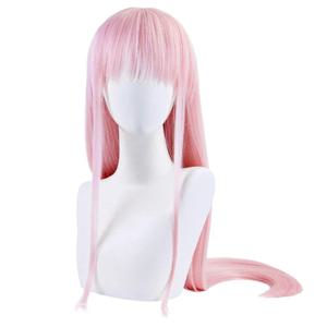 재미와 아름다움 헤어 애니메이션 FRANXX 02의 달링 그렇지 않으면 두 개의 긴 가발 역할 핑크 코스 가발 재생