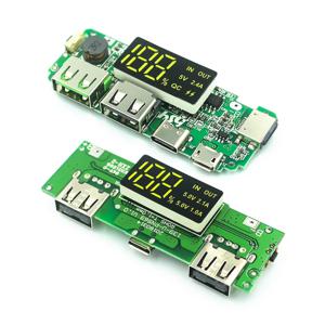 LED 듀얼 USB 5V 2.4A 마이크로/타입-C USB 모바일 전원 은행 18650 충전 모듈 리튬 배터리 충전기 보드 회로 보호