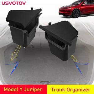 Tesla Model Y Juniper Launch Refresh 2025 용 USVOTOV 트렁크 주최자 뒷 트렁크 보관함 사이드 박스 주최자 TPE 액세서리