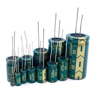 고주파 전해 콘덴서 6.3V 10V 16V 25V 35V 50V 400V 450V 22UF 100UF 220UF 330UF 470UF 680UF 1000UF 1500UF 2200UF