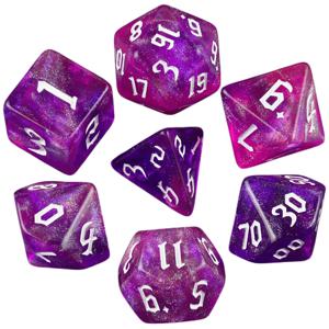 무지개 빛깔의 반짝이 RPG 다면체 주사위 세트 DND 게임 던전 및 드래곤 테이블 보드 롤 게임