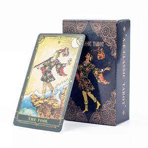 운명 점술 및 파티 보드 게임을 위한 가이드북 컬러 가장자리 운세 데크가 포함된 A.E.Classic 타로 카드 10.3x6.1cm