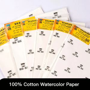 Baohong 20pcs 100% 코튼 아티스트 수채화 드로잉 페이퍼 200/300gsm 32K 16K 8K 미술 학교 용품 Aquarela 학생용 종이