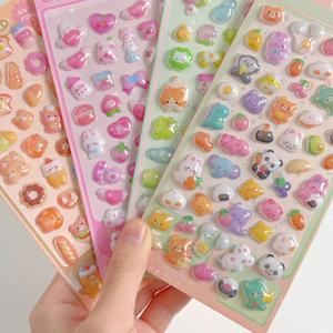 1개 만화 테마 3D 엠보싱 다이아몬드 스티커, 스크랩북 및 문구 장식용 PVC 공예 데칼 - DIY 전문가에게 적합