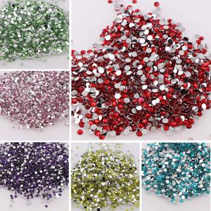1000pcs 비 핫 픽스 라인 석 2/3/4mm 라운드 수지 플랫 백 크리스탈 라인 석 DIY 네일 아트 쥬얼리 의류 장식 접착제