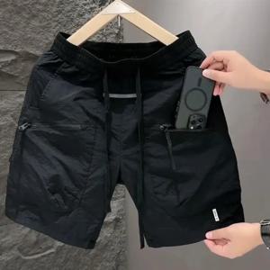 여름 신상 퀵 드라이 캐주얼 남성 5부 바지 통기성 좋은 루즈핏 큰 사이즈 반바지 청년 활동복 나일론 스트레이트 레그 반바지