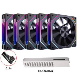 프리즘 5 PRO 120mm 팬 6핀 RGB PC 케이스 통풍기 컴퓨터 섀시 팬 수냉 쿨러 PC 게이머 쿨링 키트 팬
