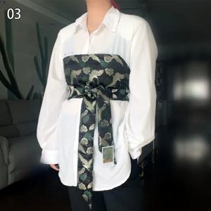 일본 하오리 기모노 유카타 오비 벨트 드레스 장식 브로케이드 자카드 원단 허리띠 셔츠 드레스 장식 가슴에 두르는 커머번드