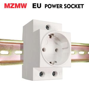 MZMW EU 35mm 모듈형 Din 레일 전원 소켓 플러그 10A 16A 250V AC 산업용 주거용 범용 어댑터 커넥터 CE