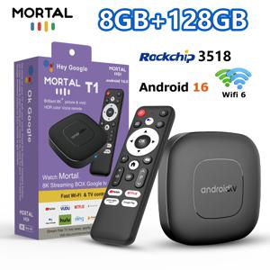 2025 모탈 T1 안드로이드16 스마트 홈 시어터 TV 박스 록칩 RK3518 블루투스5.4 지원 구글 어시스턴트 스트리밍 플레이어 와이파이 6