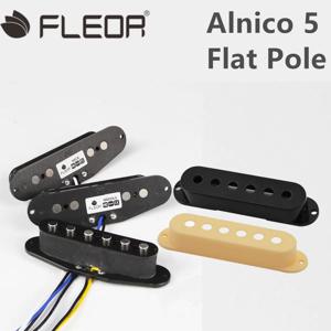 FLEOR 1개 알니코 5 ST 일렉트릭 기타 싱글 코일 픽업 플랫 폴 피스 빈티지 기타 부품