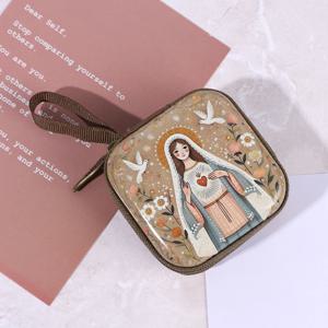 종교 예술 철제 묵주 케이스 보석 보관 가방 미니 휴대용 보석 정리함 보석 보관함