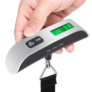 110lb(50kg) 디지털 휴대용 수하물 저울, 여행용 가방 무게 측정용 핸드헬드 걸이형 저울