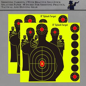 10Pcs 8in 라운드 디지털 링은 촬영 연습에 부착할 수 있습니다. 스플래시 타겟 스티커 촬영 타겟 훈련 용품 스티커 형광 색상 라벨 (실제 총 연습 및 공기총 연습에 사용 가능)
