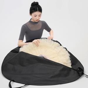 발레 투투 용 지퍼 블랙 보관 가방 퍼포먼스 투투 스커트 댄스 액세서리 용 부직포 방수 핸드백 배낭