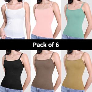 3/6 Pcs 솔리드 컬러 파운데이션 조커 섹시한 서스펜더 탑 슬림하고 얇은 하이틴과 서스펜더 조끼의 숙녀 여름 한국어 버전