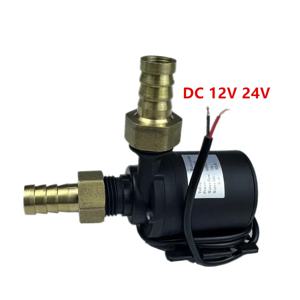 고압 초저소음 태양광 수중 워터 펌프, 12V, DC 24V 리프트, 5M 800L/H 브러시리스 모터 워터 펌프, 황동 조인트 포함
