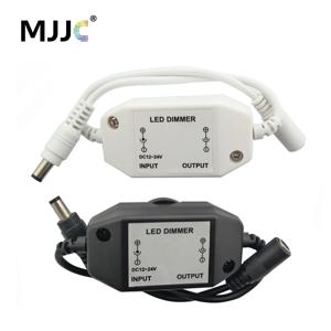 LED 조광기 12V 2A 24W 손잡이 LED 조광기 인라인 디밍 스위치 ON OFF 단색 2835 5050 COB LED 스트립 조명 DC 이중