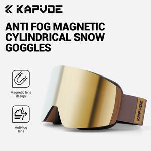 KAPVOE 신형 야외 변색 겨울 스포츠 스키 스노보드 남녀공용 UV400 스노우 스키 고글 자석 방김 스키 안경