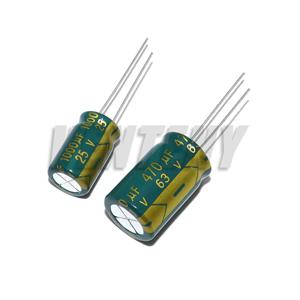고주파 저알루미늄 커패시터 25V 35V 50V 63V 6.3V 10V 16V 80V 100V 250V 400V 450V 10UF-10000UF 22UF 100UF 220UF 470UF