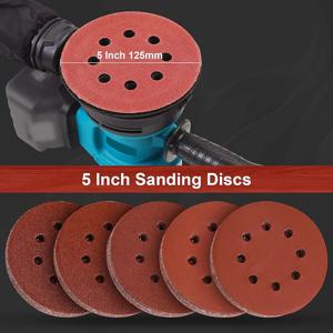 5인치 8홀 125mm 샌드페이퍼 원형 샌딩 디스크 훅앤루프 샌딩페이퍼 버핑 시트 샌더 연마용 연삭 디스크