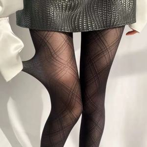 여성 팬티스타킹 섹시한 블랙 다이아몬드 그리드 스타킹 여성용 란제리 하이 나이트클럽 파티 선물