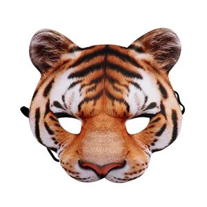 남녀공용 3D 동물 마스크, 타이거 마스크, 하프 페이스 할로윈 마스크, 동물 파티 가장 무도회, 멋진 원피스 코스튬 소품, 패션