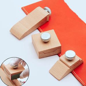 너도밤나무 블록 수제 가죽 가장자리 연삭 사포 처리 도구, 샌달우드 DIY 가죽 공예 가장자리 도구, 새로운 하이 퀄리티