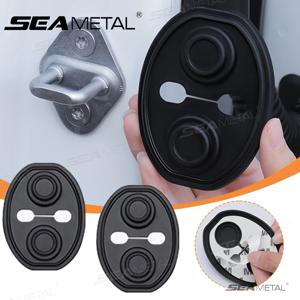 SEAMETAL 업그레이드 된 자동차 도어 잠금 버클 음소거 충격 흡수 쿠션 4pcs 실리콘 자동차 도어 래치 충돌 방지 보호 커버