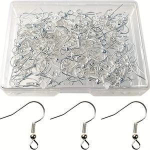 120pcs 은빛 귀걸이 후크 저자 극성 실버 주얼리 만들기 용품 결과 귀 와이어 물고기 후크 니켈 무료
