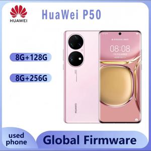 화웨이 P50 4G 스마트폰 6.5인치 90Hz OLED 스냅드래곤 888 8GB 램 128GB/256GB 50MP 카메라 66W 고속 충전 4100mAh 중고폰