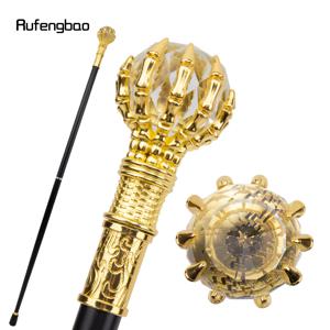 투명 유리 공 Steampunk 워킹 지팡이 패션 장식 워킹 스틱 신사 럭셔리 Crosier 손잡이 워킹 스틱 97cm