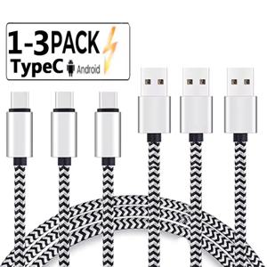 USB 유형 C 케이블 2.4A 고속 충전 배터리 충전기 와이어 짠 나일론 데이터 케이블 화웨이 삼성 USB C 용 휴대 전화 충전기