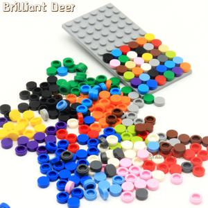 800PCS 플랫 타일 1x1 도트 라운드 벽돌 35381 98138 MOC DIY 빌딩 블록 모자이크 초상화 아트 디자인 어린이 장난감 부품